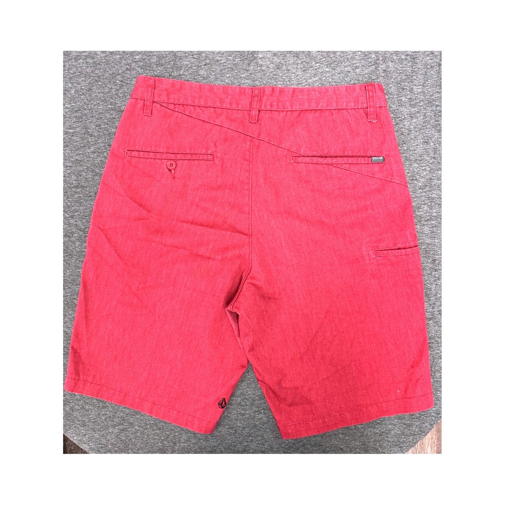 Volcom Surf Stripe Vibrant Chino Cotton Shorts Casual Everyday Red Size 33 - Picture 8 of 12